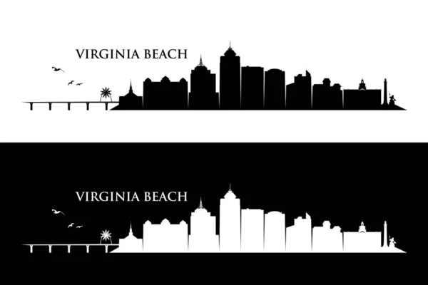 Virginia Beach Black White Cityscapes Estados Unidos Estados Unidos — Archivo Imágenes Vectoriales