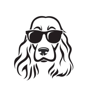 İngiliz cocker spaniel güneş gözlüğü giyen - vektör illüstrasyon