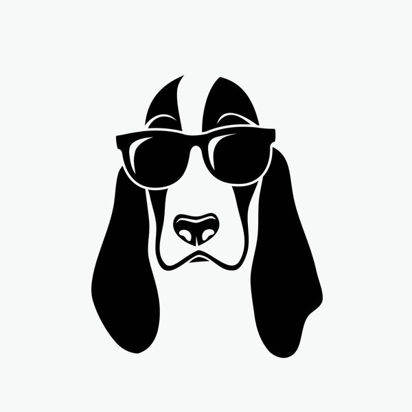 Basset hound wearing sunglasses - vector illustration