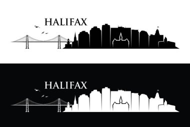 Halifax şehir silueti, Kanada, vektör illüstrasyon