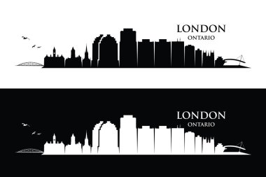 Londra Ontario silueti, Kanada, vektör illüstrasyon