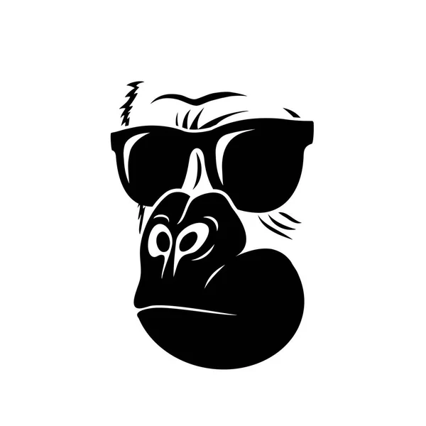 Gorilla Animal Wearing Sunglasses Isolated Vector Illustration — Stock Vector