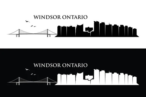Windsor Skyline Canada Ontario Vector Illustration — Stock Vector