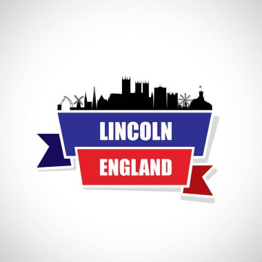 Lincoln İngiltere silueti, vektör illüstrasyon