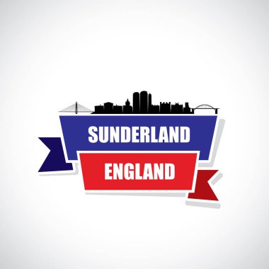 Sunderland silueti - İngiltere, İngiltere, İngiltere, İngiltere - vektör illüstrasyon