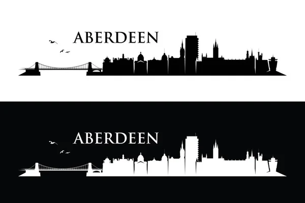Skyline Aberdeen Écosse Royaume Uni Royaume Uni Grande Bretagne Illustration — Image vectorielle