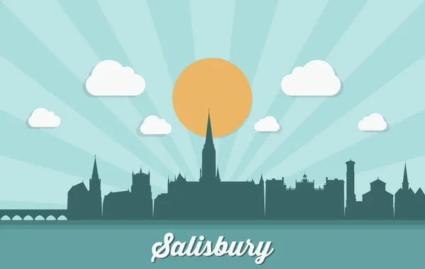 Salisbury Skyline United Kingdom England Great Britain — Stock Vector