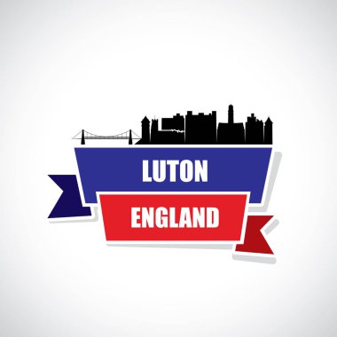 luton şehir siluet afiş, vektör illüstrasyon