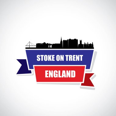 trent şehir siluet afiş, vektör illüstrasyon üzerinde stoke