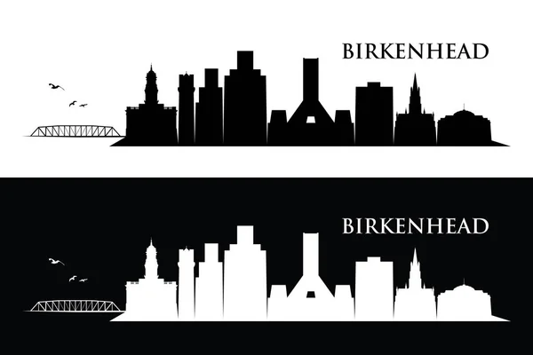 Birkenheade Město Silueta Plaků Množina Vektorová Ilustrace — Stockový vektor