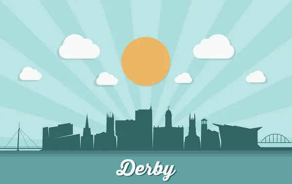 Bannière Silhouette Ville Derby Illustration Vectorielle — Image vectorielle