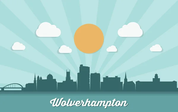 Wolverhampton Banner Silueta Ciudad Vector Ilustración — Vector de stock