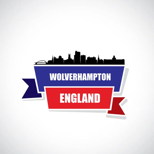 Bannière Silhouette Wolverhampton City Illustration Vectorielle — Image vectorielle