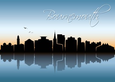 bournemouth city silhouette banner, vector illustration clipart