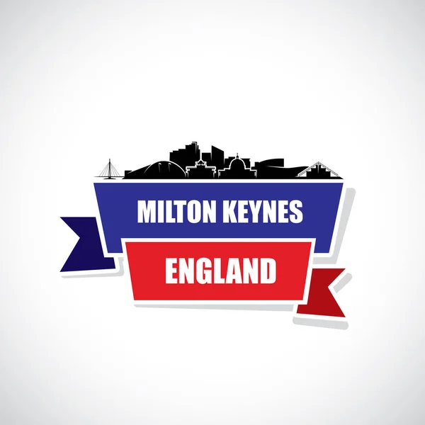 Bannière Silhouette Ville Milton Keynes Illustration Vectorielle — Image vectorielle