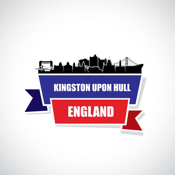 Bannière Silhouette Kingston Sur Coque Illustration Vectorielle — Image vectorielle