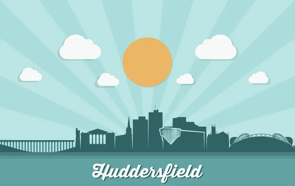 Huddersfield City Silhouette Banner Vector Illustration — Stock Vector