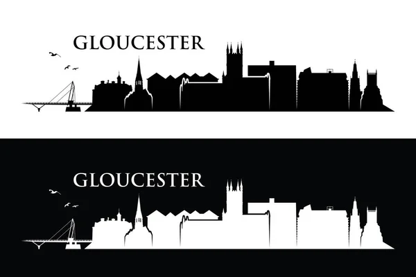 Gloucesteru City Silueta Města Vektorová Ilustrace — Stockový vektor