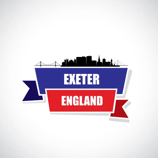 Exeter Város Sziluettje Banner Vektor Illusztráció — Stock Vector