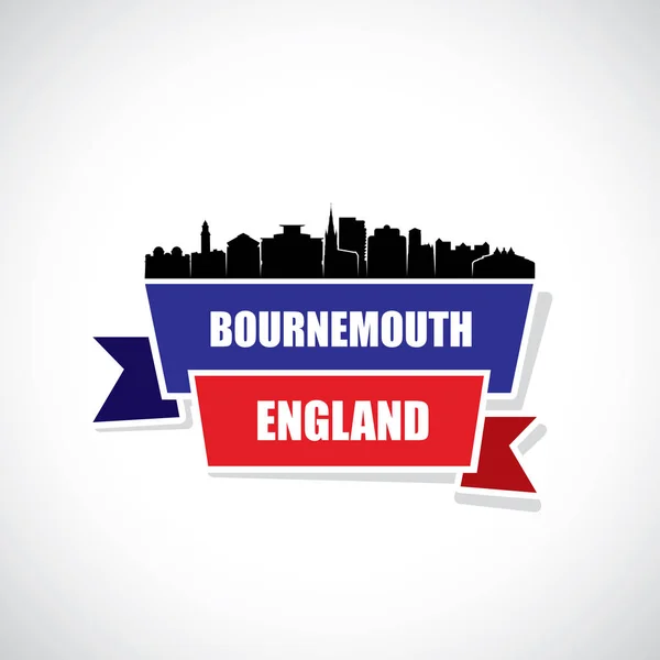 Bannière Silhouette Ville Bournemouth Illustration Vectorielle — Image vectorielle