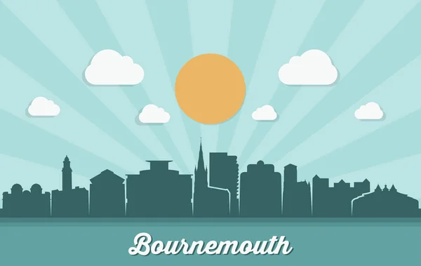 Bournemouth City Silhouette Banner Illustrazione Vettoriale — Vettoriale Stock