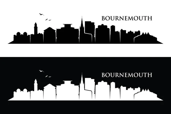 Banner Silueta Ciudad Bournemouth Ilustración Vectorial — Vector de stock
