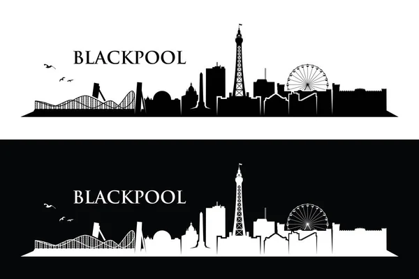 Blackpool City Silhouette Banner Illustrazione Vettoriale — Vettoriale Stock