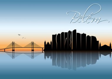 Brezilya, Belem şehir şık siluet afiş