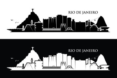 Brazil, Rio De Janeiro city silhouette banner clipart
