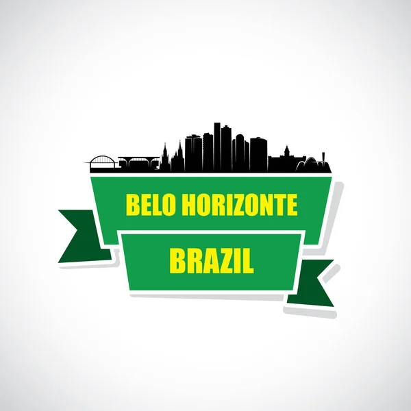 Brasilien Belo Horizonte City Stylisches Silhouette Banner — Stockvektor