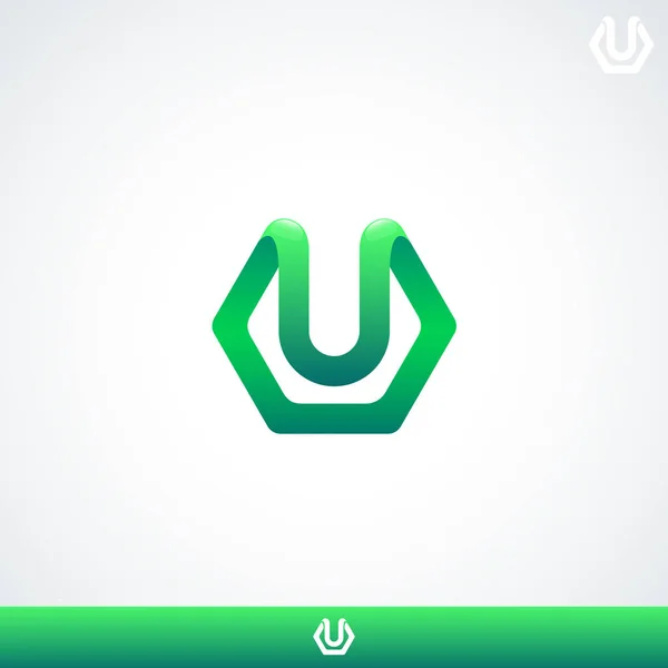 Elegante Logotipo Icono Verde — Vector de stock