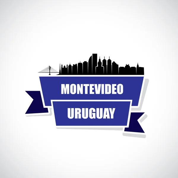 Uruguai Montevidéu Cidade Silhueta Banner — Vetor de Stock