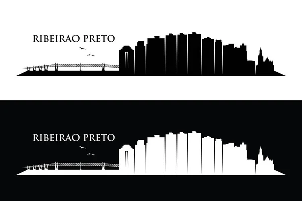 Brazilië Ribeirao Preto Stad Silhouet Banner — Stockvector