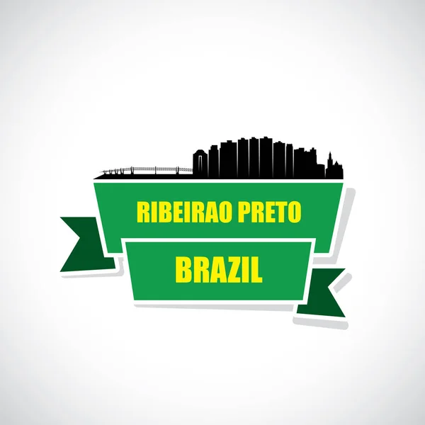 Brazília Ribeirao Preto Város Sziluett Banner — Stock Vector