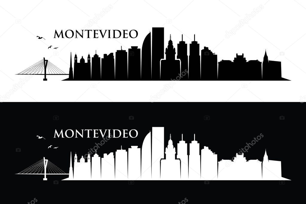 Uruguay, Montevideo city silhouette banner