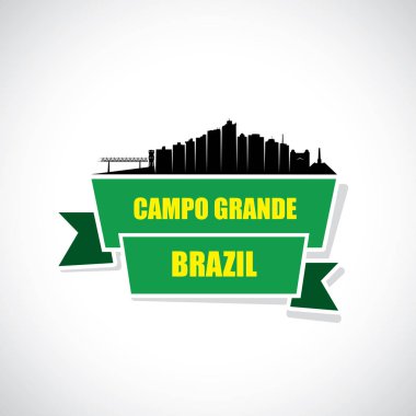 Campo Grande şehir silueti, basitçe vektör çizimi