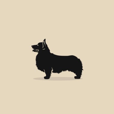köpek bej arka planda, basitçe vektör illüstrasyonu