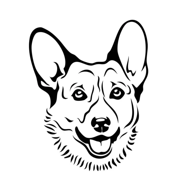 Corgi Dog Isolated White Background Simply Vector Illustration — Stock Vector