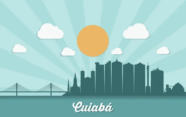 Uiaba City Silhouette Simply Vector Illustration — Stock Vector