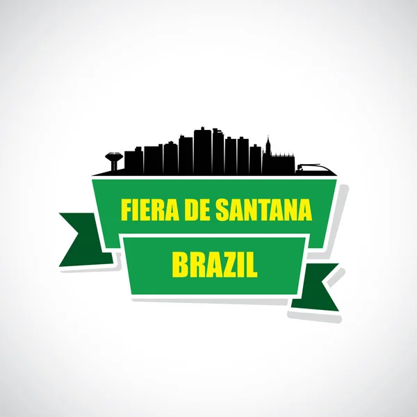 Feira Santana City Silhouette Simply Vector Illustration — Stock Vector