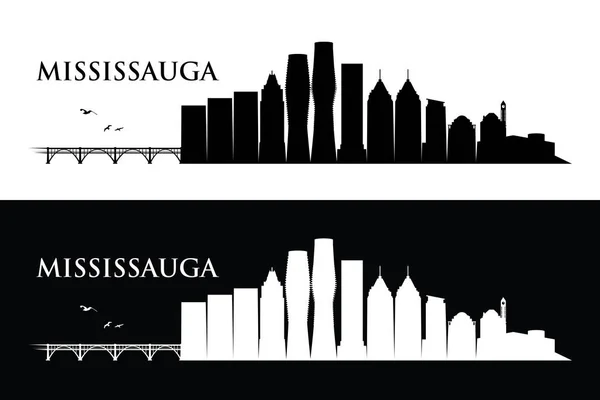 Mississauga Stadt Silhouette Einfach Vektorillustration — Stockvektor