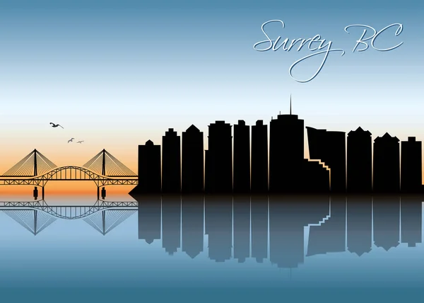 Surrey City Silhouette Einfach Vektorillustration — Stockvektor