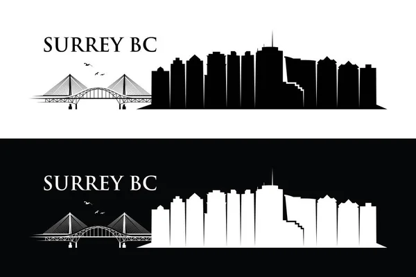 Surrey City Silhouette Einfach Vektorillustration — Stockvektor