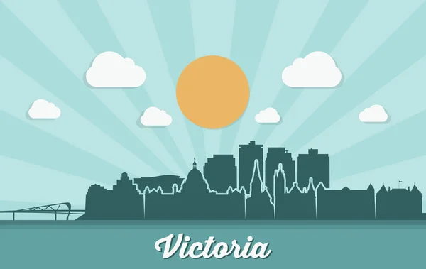 Viktoria Stadtsilhouette Einfach Vektorillustration — Stockvektor
