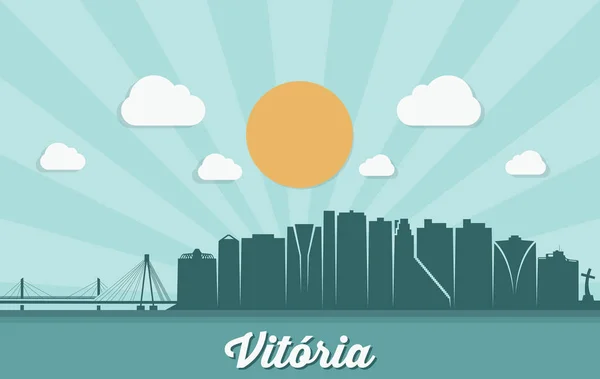 Silhueta Cidade Victoria Ilustração Simplesmente Vetorial —  Vetores de Stock