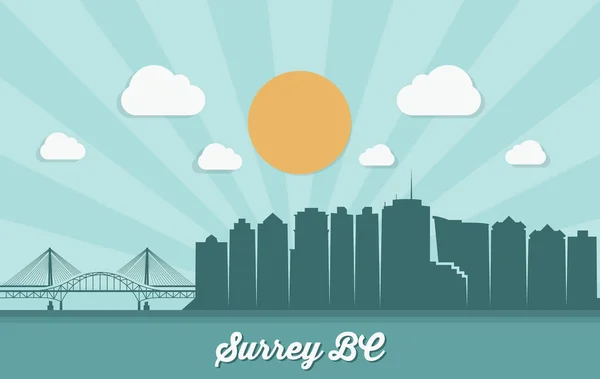Surrey City Silhouette Einfach Vektorillustration — Stockvektor