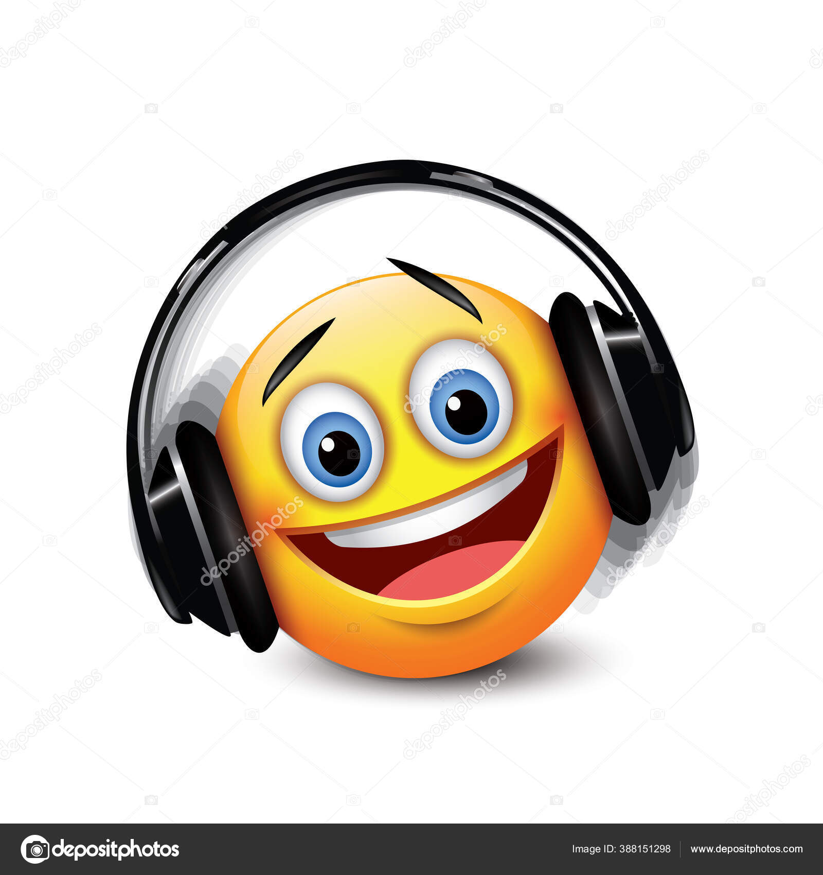 Smiley Face With Headphones