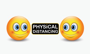 Gülen yüzlerin vektör çizimi, korona virüsü