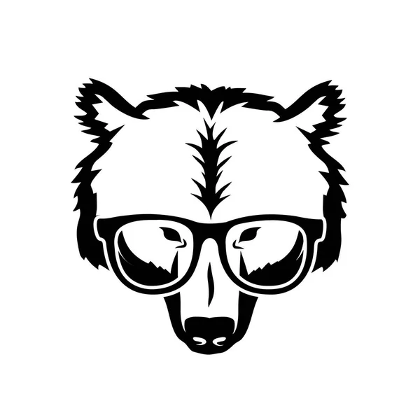 Εικονογράφηση Φορέα Της Αρκούδας Γυαλιά Που Απομονώνονται Λευκό — Διανυσματικό Αρχείο