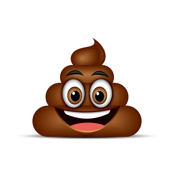 Διανυσματική Απεικόνιση Του Poo Emoticon Χαμογελώντας — Διανυσματικό Αρχείο